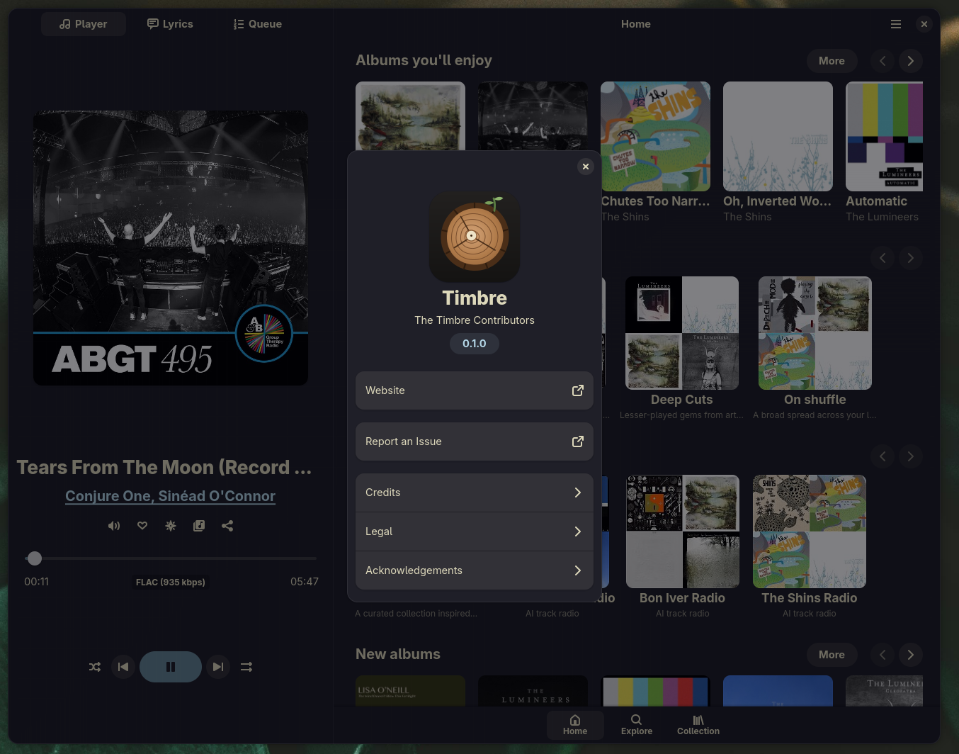 Timbre screenshot